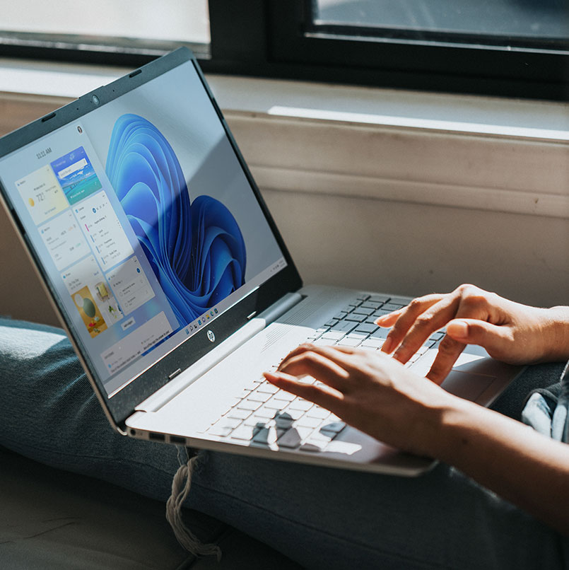 Person Working on Laptop